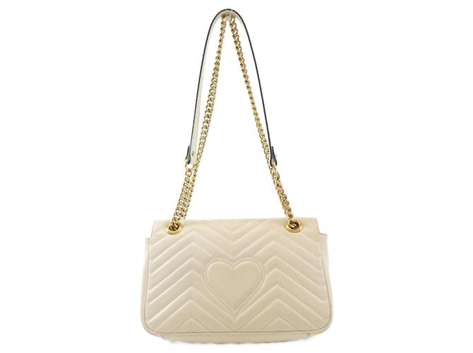 Borsa a tracolla Gucci GG Marmont Bianco sporco - vista 2