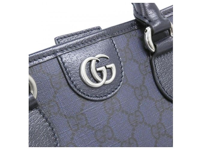 Borsa Gucci Ophidia Nero Blu navy - vista 4