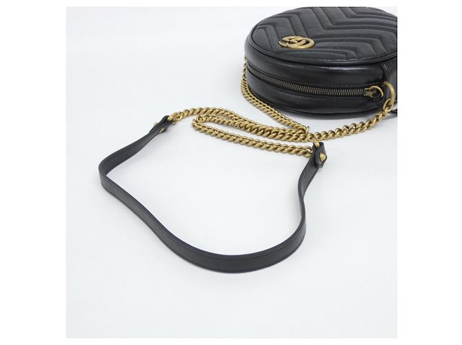 Borsa a tracolla Gucci GG Marmont 550154 0OLET Nero - vista 6