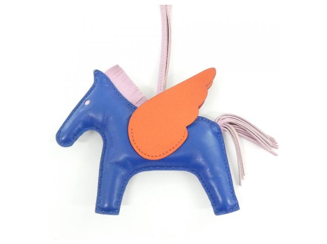 Hermès Hermes Rodeo Pegasus Accessory Bag Charm MM 083011CA Blu Arancione - vista 2