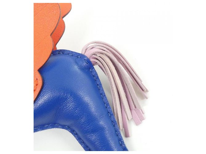 Hermès Hermes Rodeo Pegasus Accessory Bag Charm MM 083011CA Blu Arancione - vista 4