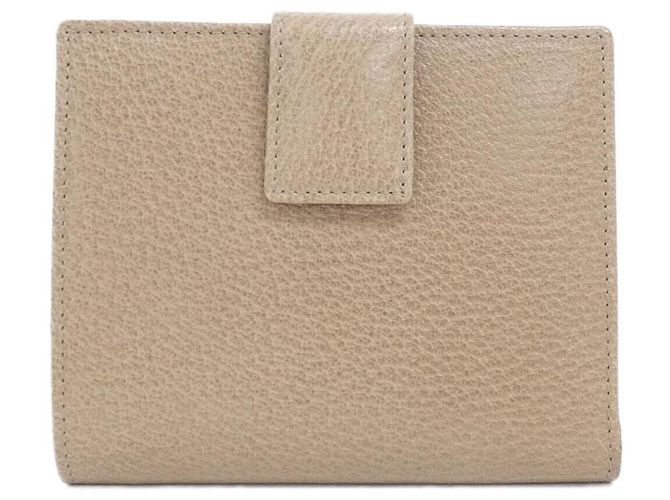 Cartera bi-fold Gucci en cuero beige - vista 2