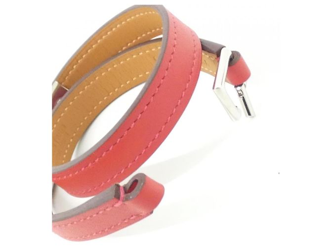 Hermès Hermes Rivale Double Tour 064644CK Armband Silber Rot - Ansicht 4