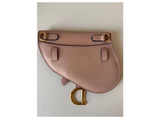 Borsa Dior Saddle Pouch Pelle Rosa Beige - vista 2