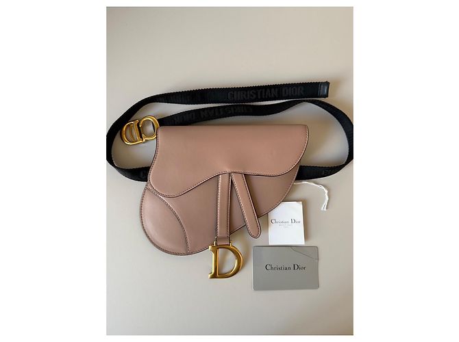 Borsa Dior Saddle Pouch Pelle Rosa Beige - vista 7