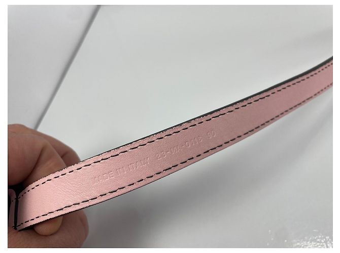 Christian Dior schmaler Ledergürtel in Rosa mit goldenem Logo Pink - Ansicht 9