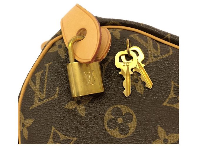 Borsa Boston Louis Vuitton Monogram Speedy Marrone - vista 3