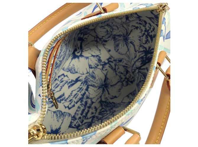 Borsa Boston Louis Vuitton Monogram Tile Speedy Bandoulière Blu - vista 8