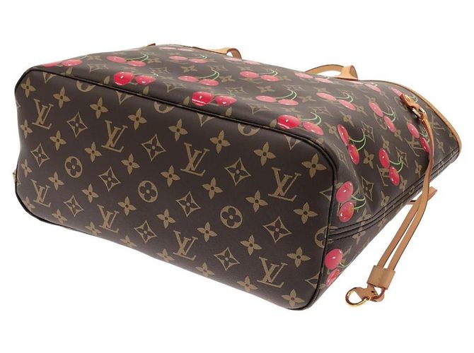 Borsa Louis Vuitton Monogram Cherry Neverfull MM Marrone - vista 2