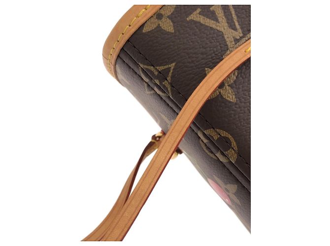 Borsa Louis Vuitton Monogram Cherry Neverfull MM Marrone - vista 3