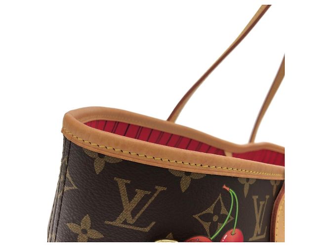 Borsa Louis Vuitton Monogram Cherry Neverfull MM Marrone - vista 5