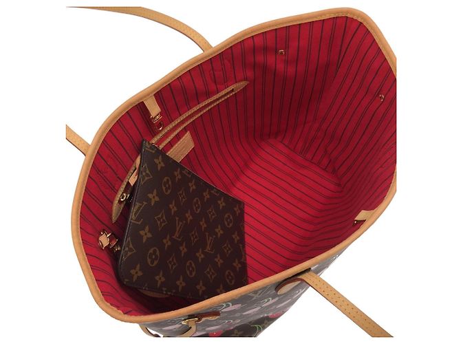 Borsa Louis Vuitton Monogram Cherry Neverfull MM Marrone - vista 8