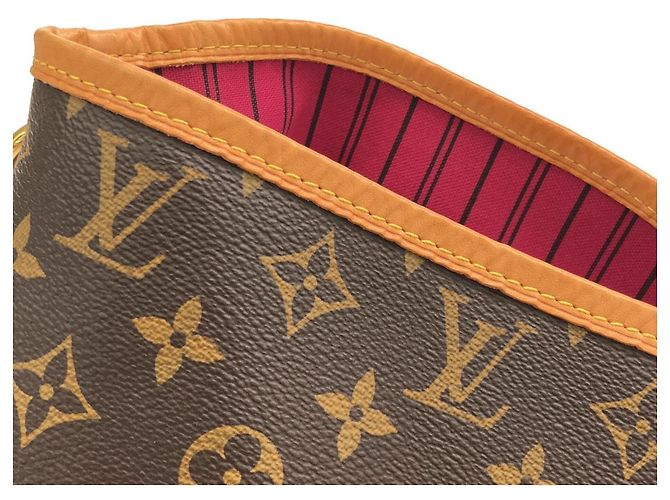Borsa a tracolla Louis Vuitton Monogram Delightful PM Marrone Rosa - vista 4