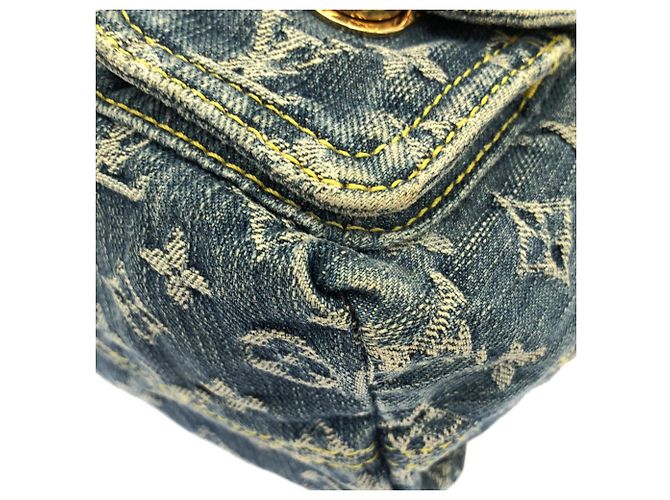 Zaino Louis Vuitton Monogram Denim Sac Ad PM Blu - vista 3