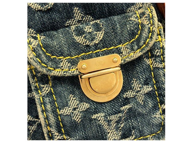 Zaino Louis Vuitton Monogram Denim Sac Ad PM Blu - vista 4
