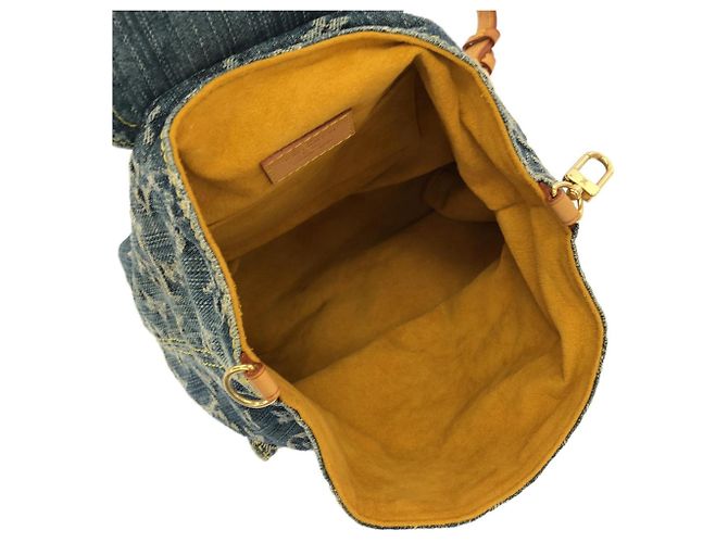 Zaino Louis Vuitton Monogram Denim Sac Ad PM Blu - vista 8