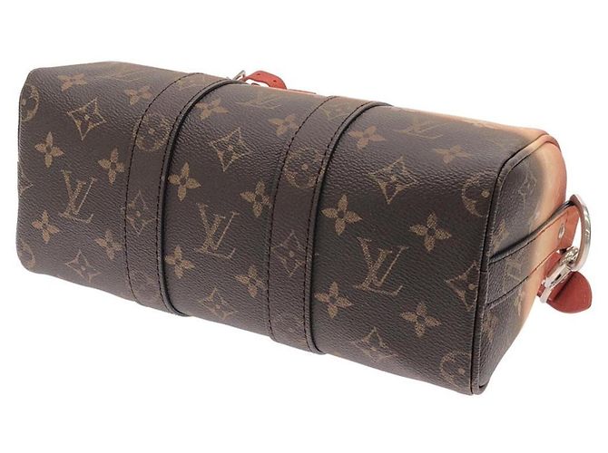 Borsa Boston Louis Vuitton Monogram Pigment Keepall Bandoulière 25cm Argento Arancione - vista 2