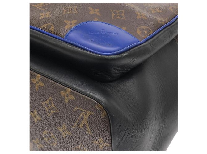 Zaino Louis Vuitton Monogram Macassar Dean M45867 Marrone Blu - vista 3