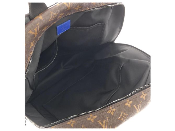 Zaino Louis Vuitton Monogram Macassar Dean M45867 Marrone Blu - vista 8