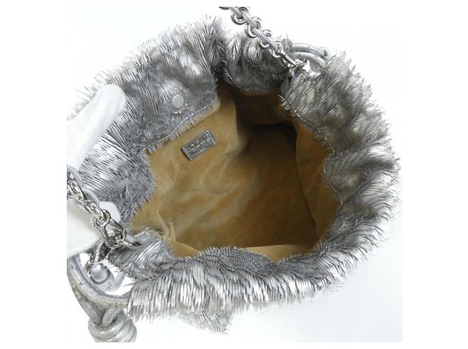 Borsa Loewe Flamenco Purse Medium Argento - vista 6