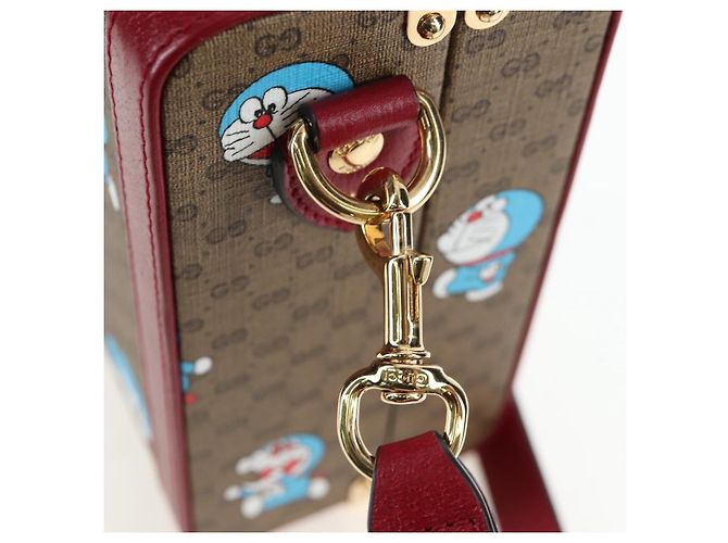 Borsa a mano GUCCI Micro GG Supreme Doraemon PVC 2way Brown 633587 Auth 199346SM Marrone - vista 10