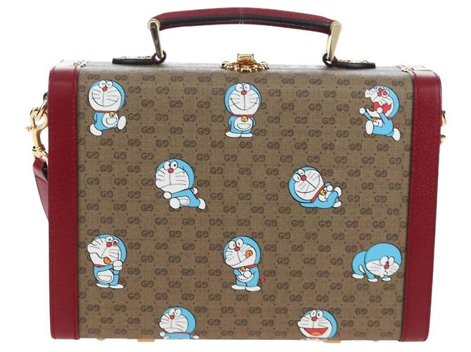Borsa a mano GUCCI Micro GG Supreme Doraemon PVC 2way Brown 633587 Auth 199346SM Marrone - vista 13