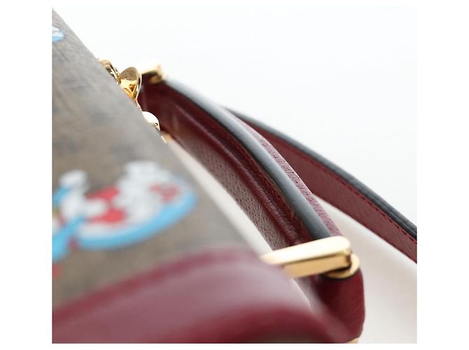 Borsa a mano GUCCI Micro GG Supreme Doraemon PVC 2way Brown 633587 Auth 199346SM Marrone - vista 14