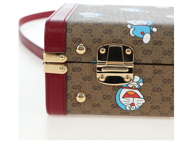 Borsa a mano GUCCI Micro GG Supreme Doraemon PVC 2way Brown 633587 Auth 199346SM Marrone - vista 17