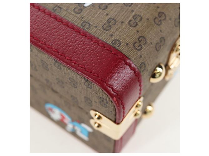 Borsa a mano GUCCI Micro GG Supreme Doraemon PVC 2way Brown 633587 Auth 199346SM Marrone - vista 18