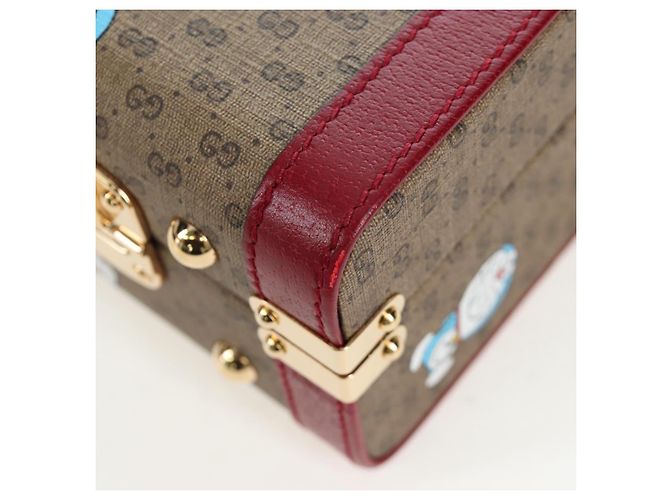 Borsa a mano GUCCI Micro GG Supreme Doraemon PVC 2way Brown 633587 Auth 199346SM Marrone - vista 19