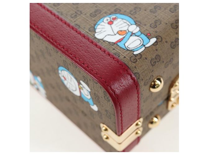 Borsa a mano GUCCI Micro GG Supreme Doraemon PVC 2way Brown 633587 Auth 199346SM Marrone - vista 20
