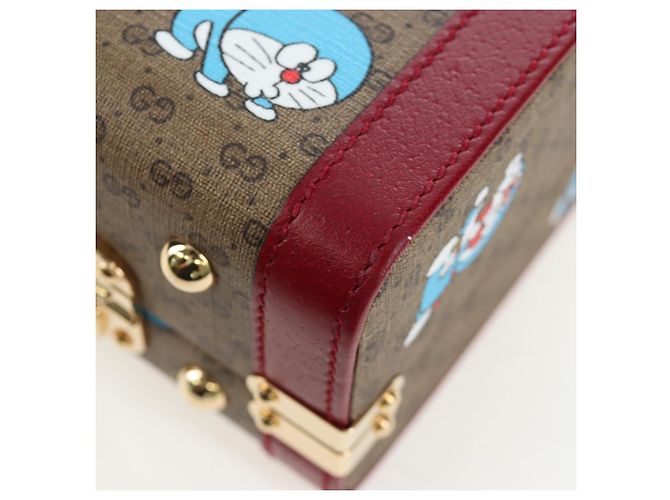 Borsa a mano GUCCI Micro GG Supreme Doraemon PVC 2way Brown 633587 Auth 199346SM Marrone - vista 21