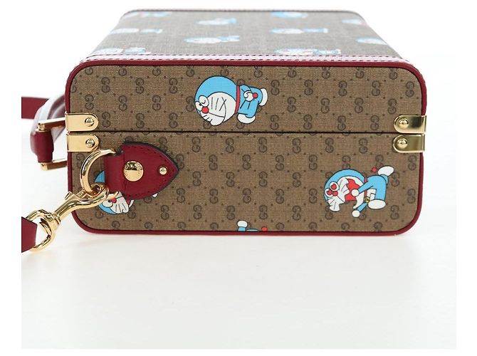 Borsa a mano GUCCI Micro GG Supreme Doraemon PVC 2way Brown 633587 Auth 199346SM Marrone - vista 3
