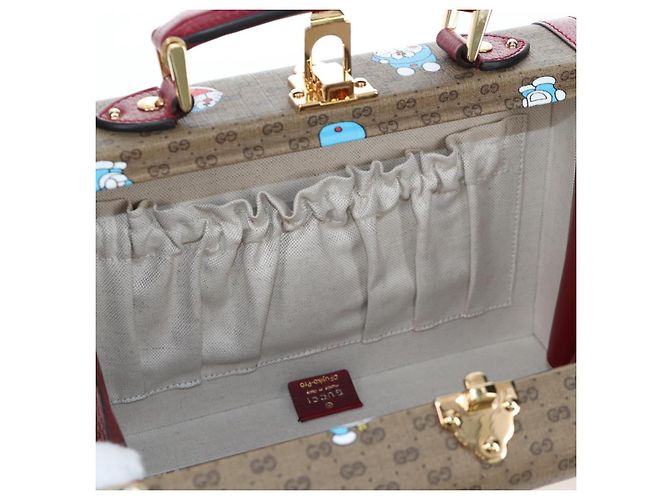 Borsa a mano GUCCI Micro GG Supreme Doraemon PVC 2way Brown 633587 Auth 199346SM Marrone - vista 30