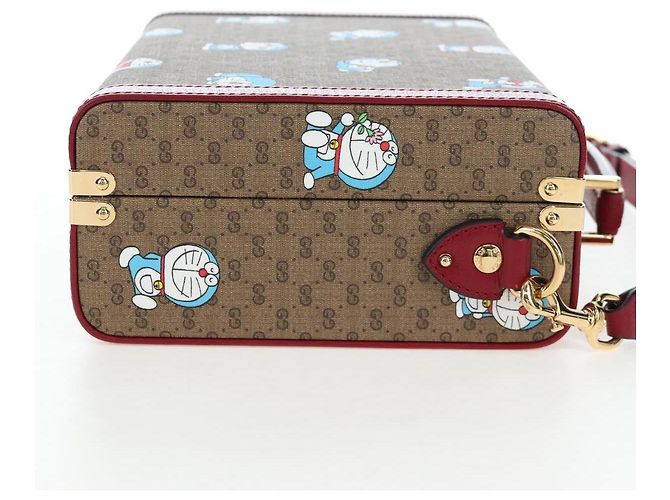 Borsa a mano GUCCI Micro GG Supreme Doraemon PVC 2way Brown 633587 Auth 199346SM Marrone - vista 4