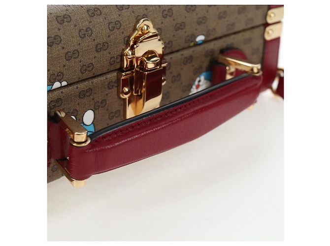 Borsa a mano GUCCI Micro GG Supreme Doraemon PVC 2way Brown 633587 Auth 199346SM Marrone - vista 8