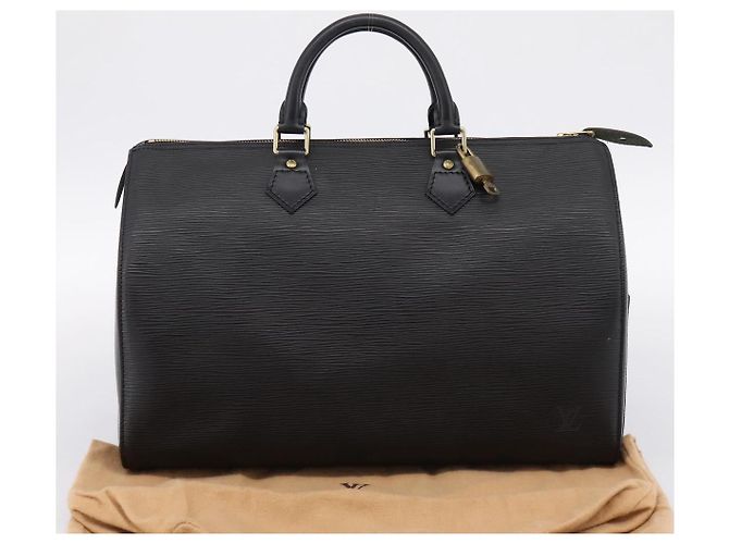LOUIS VUITTON Epi Speedy 35 Hand Bag Noir black M42992 LV Auth 200343V Nero - vista 12