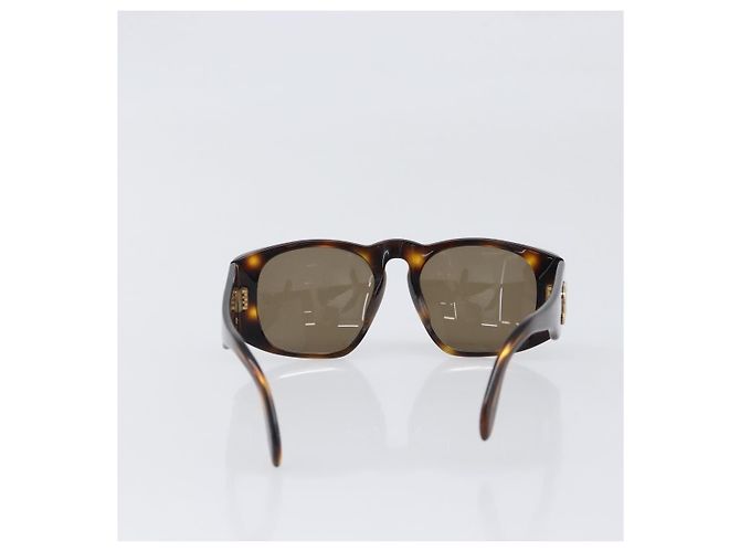 Occhiali da sole CHANEL Plastica Marrone Oro CC Auth bs36894 D'oro - vista 2