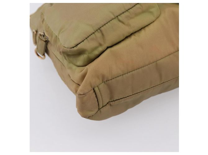 Borsa a tracolla Miu Miu Nylon Beige Gold Auth bs37016 D'oro - vista 14