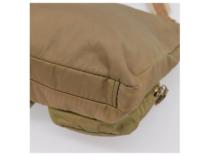 Borsa a tracolla Miu Miu Nylon Beige Gold Auth bs37016 D'oro - vista 15