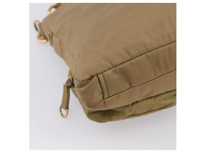 Borsa a tracolla Miu Miu Nylon Beige Gold Auth bs37016 D'oro - vista 16