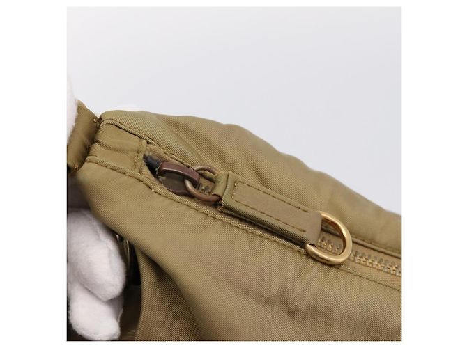Borsa a tracolla Miu Miu Nylon Beige Gold Auth bs37016 D'oro - vista 17