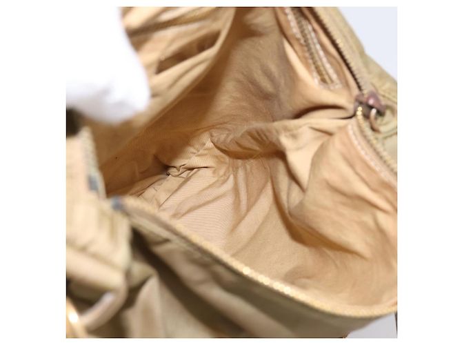 Borsa a tracolla Miu Miu Nylon Beige Gold Auth bs37016 D'oro - vista 19