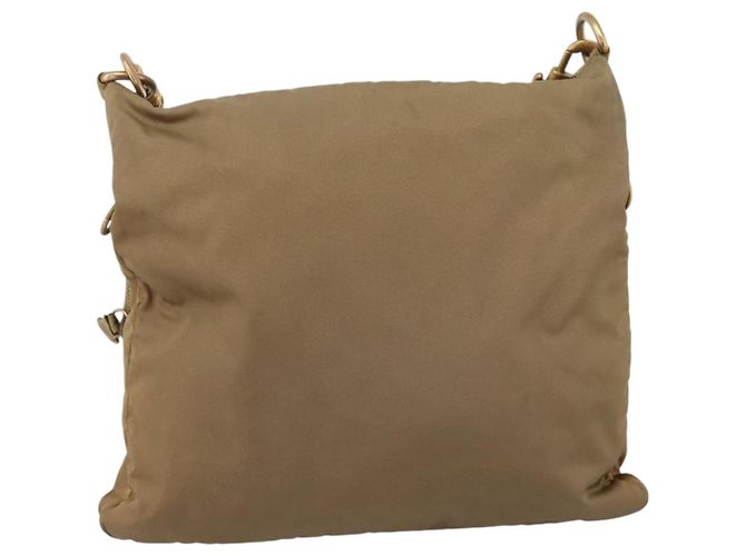 Borsa a tracolla Miu Miu Nylon Beige Gold Auth bs37016 D'oro - vista 2