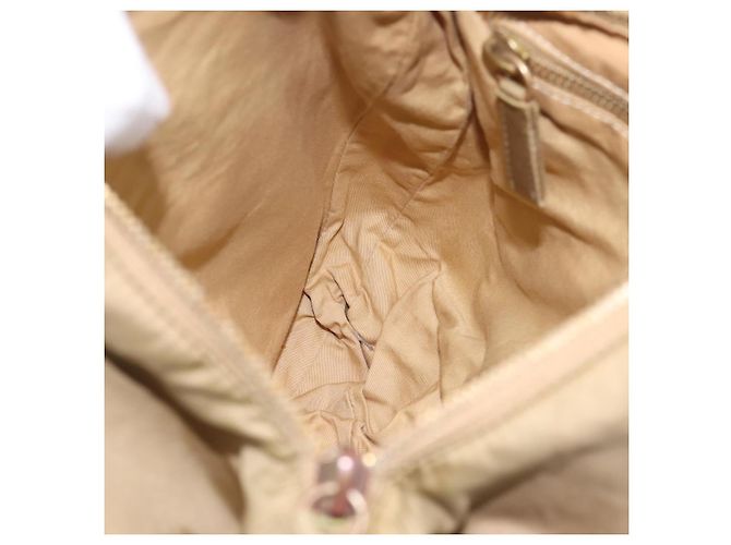 Borsa a tracolla Miu Miu Nylon Beige Gold Auth bs37016 D'oro - vista 20