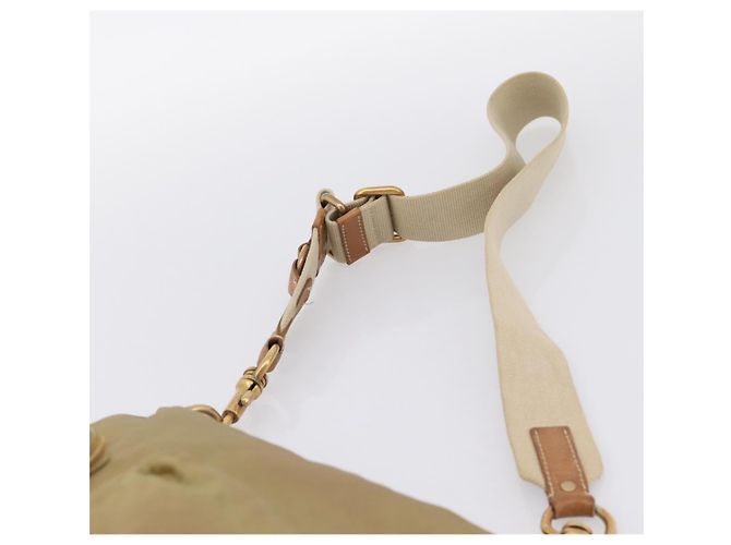 Borsa a tracolla Miu Miu Nylon Beige Gold Auth bs37016 D'oro - vista 8