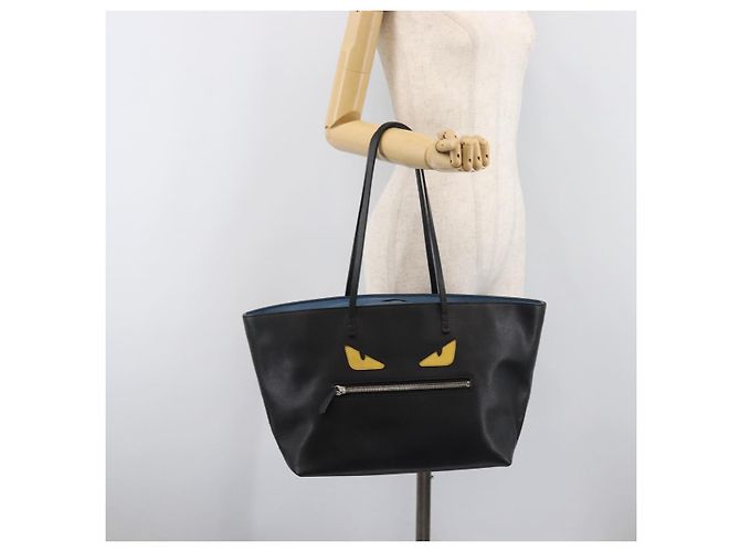 FENDI Tote Bag Leder Schwarz Silber Auth bs36971 - Ansicht 24