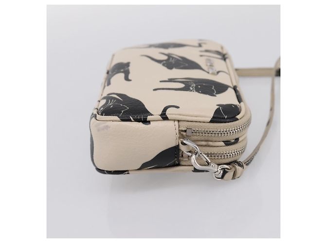 Borsa a tracolla Miu Miu in pelle beige argento Auth 200344M - vista 4