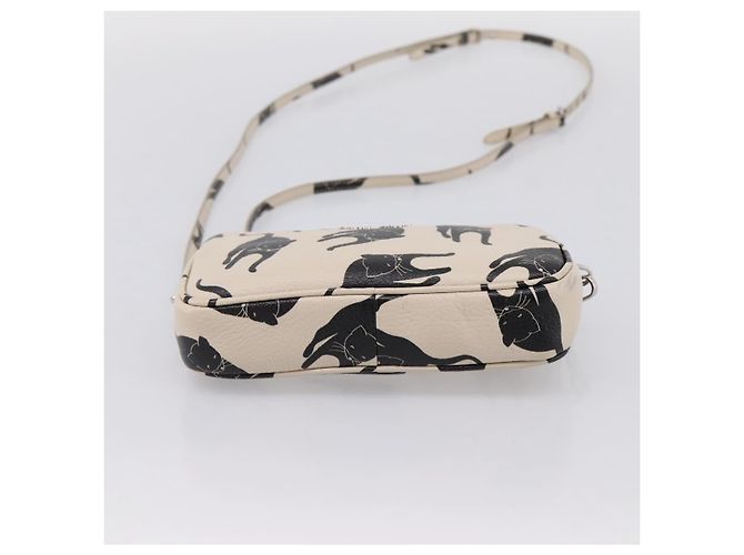 Borsa a tracolla Miu Miu in pelle beige argento Auth 200344M - vista 5