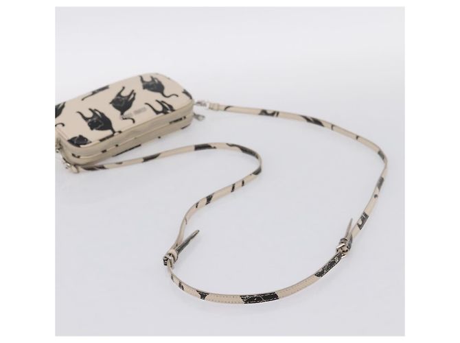 Borsa a tracolla Miu Miu in pelle beige argento Auth 200344M - vista 7